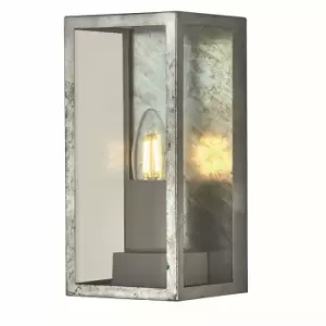 Box II Outdoor Wall Light, Silver & Clear Glass, IP44