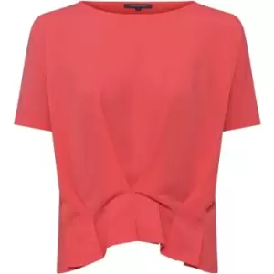 French Connection Augusta Pleat Peplum-Hem Top - Red