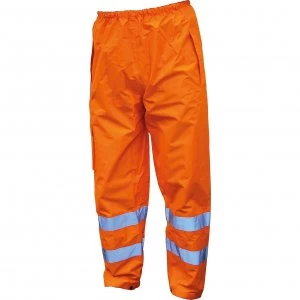 Scan Hi Vis Waterproof Motorway Trousers Orange XL