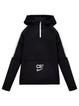 Boys, Nike Youth CR7 Dri-FIT Drill 1/4 Zip Hoodie - Black, Size XL
