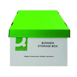 Q Connect Green and White Business Storage Box 335x400x250mm Pack of