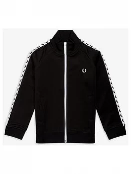 Fred Perry Boys Tape Track Jacket - Black, Size 11-12 Years