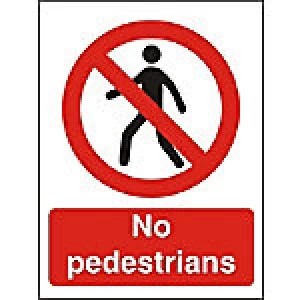 Prohibition Sign No Pedestrians Plastic 40 x 30 cm