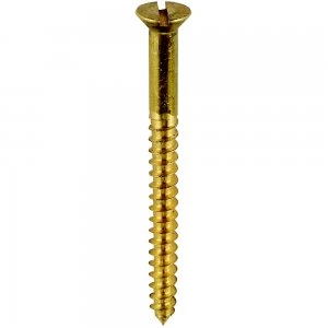 Select Hardware Slotted Countersunk Woodscrews Brass 3/4" X No6 10 Pack