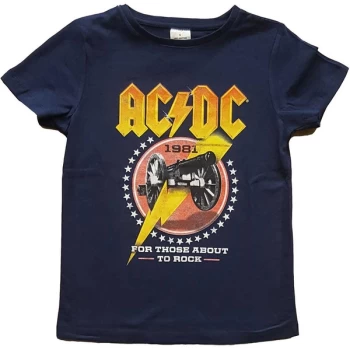 AC/DC - For Those About To Rock '81 Kids 7-8 Years T-Shirt - Blue