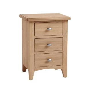 Golston Light Oak 3 Drawer Bedside Cabinet