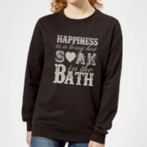 Happiness Is A Long Hot Soak In The Bath Womens Sweatshirt - Black - 5XL