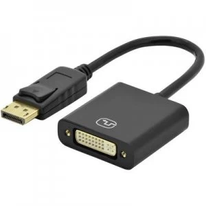 Digitus DisplayPort / DVI Adapter [1x DisplayPort plug - 1x DVI socket 29-pin] Black 15.00 cm