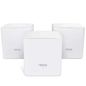 Tenda Nova MW5s-3 Whole Home Mesh WiFi System Compatible with ISP speeds over 100Mbps. Pre Configured (Pack of 3) UK Plug