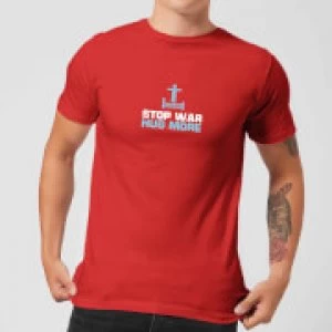 Plain Lazy Stop War Hug More Mens T-Shirt - Red - L