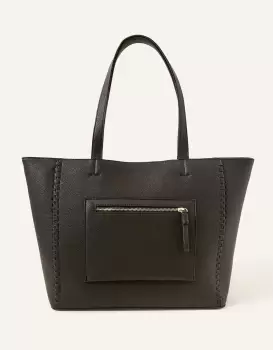 Accessorize Womens Front Pocket Tote Bag Black