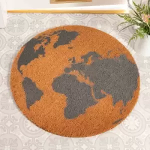 Artsy Doormats Grey Globe Circle Doormat