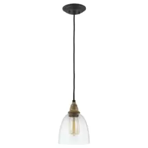 1 Bulb Ceiling Pendant Light Fitting Driftwood / Dark Weathered Zinc LED E27 60W