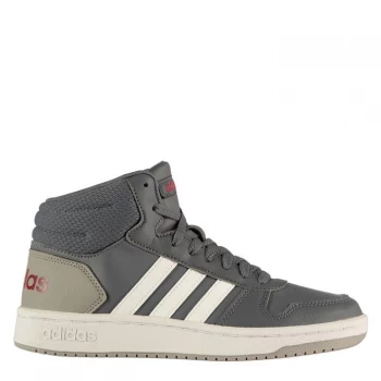 adidas Hoops Mid 2.0 High Top Trainers Junior Boys - DkGrey/White
