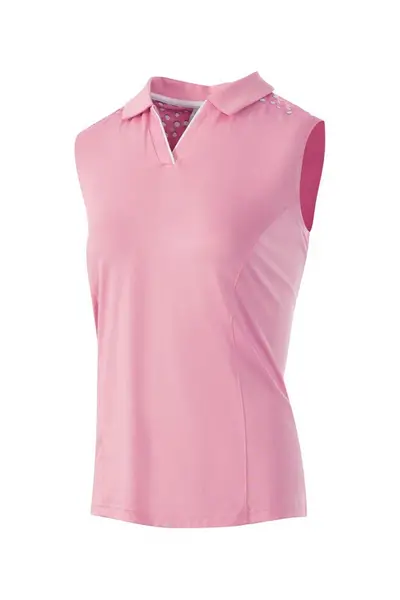 Island Green Sleeveless Polo Shirt Pink