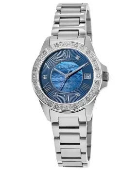 Bulova Marine Star Blue Mother of Pearl Diamond Dial Stainless Steel Womens Watch 96R215 96R215