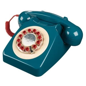 Wild and Wolf 1960s Design 746 Corded Telephone - Blue