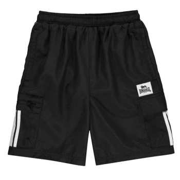 Lonsdale 2 Stripe Cargo Shorts Junior Boys - Black