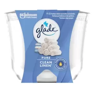 Glade Large Candle Clean Linen Air Freshener 224g - wilko