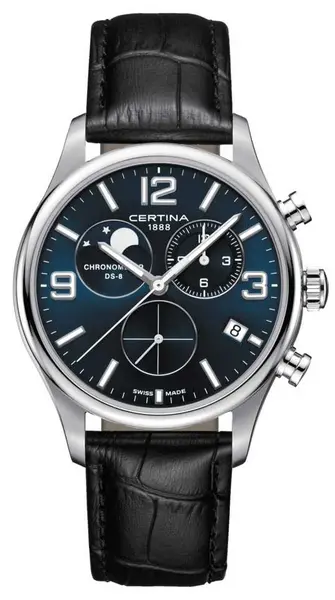 Certina C0334601604700 DS-8 Chronograph Moonphase Blue Dial Watch