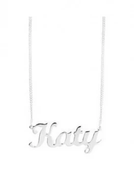 The Love Silver Collection Sterling Silver Personalised Script Name Necklace On Adjustable Curb Chain