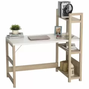 Bailey Home Office Desk with Book Shelf, white