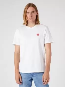 Wrangler Sign Off Small Logo T-Shirt - White, Size L, Men