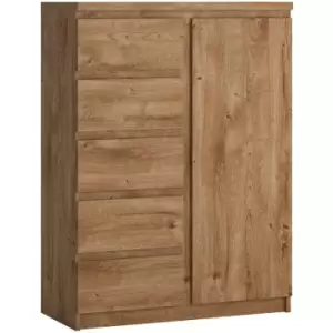 Fribo 1 door 5 drawer cabinet in Oak - Golden Ribbeck Oak