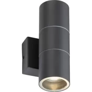 Knightsbridge - 230V IP54 GU10 Up and Down Wall Light - Anthracite - OWALL02A