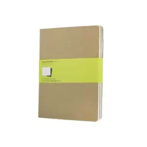Moleskine Cahier Notebook XL Plain Pack of 3, Kraft