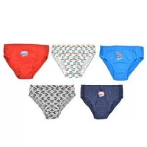 Tom Franks Boys T-Boys Vehicles Briefs (Pack Of 5) (5-6 Years) (Red/Blue/Navy)