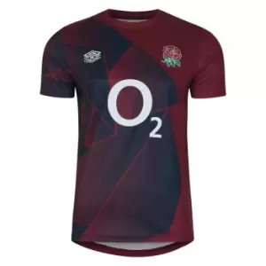 Umbro England Rugby Warm Up Shirt 2023 2024 Adults - Red