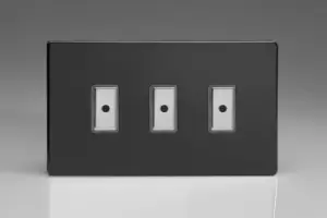 Varilight 3-Gang 1-Way V-Pro Multi-Point Remote/Tactile Touch Control Master LED Dimmer 3 x 0-100W (1-10 LEDs) (Twin Plate) - JDLE103S