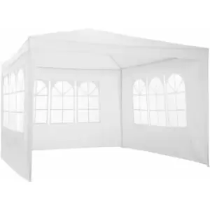 Gazebo 3x3m with 3 side panels - garden gazebo, gazebo with sides, camping gazebo - white - white