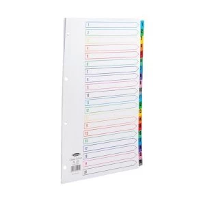 Concord Index 1-20 A4 White with Multi-Colour Tabs 01901/CS19