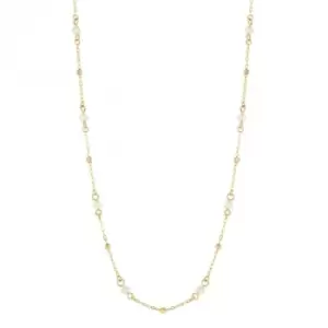 9ct Yellow Gold Freshwater Pearl Station Chain 46cm GN367W