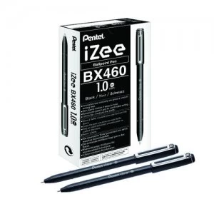 Pentel iZee Ballpoint Pen 1.0mm Black Pack of 12 BX460-A