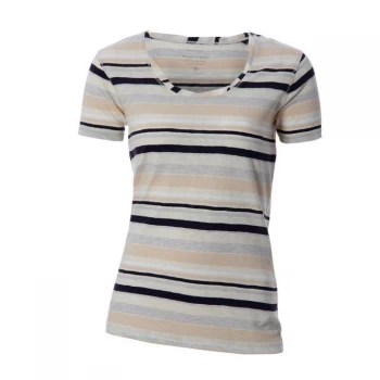 Marc O Polo Short Sleeve T Shirt Ladies - Beige/Navy-J25