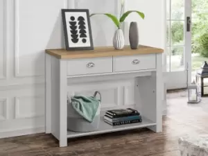 Birlea Highgate Grey and Oak Effect 2 Drawer Console Table Flat Packed