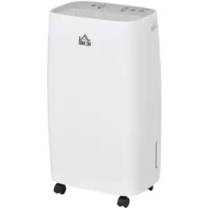 HOMCOM 12L/Day 2500ml Dehumidifier for Home with 24H Timer and 2 Speed Modes - White