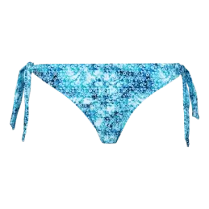 Women Side Tie Bikini Bottom Flowers Tie & Dye - Flamme - Blue - Size M - Vilebrequin