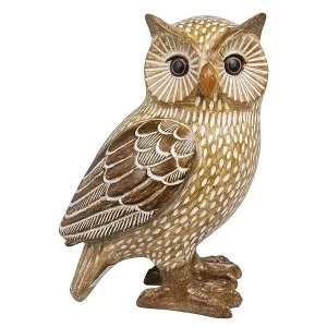 Country Brown Owl Left Ornament