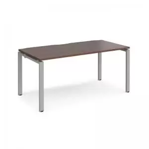 Adapt starter unit single 1600mm x 800mm - silver frame and walnut top