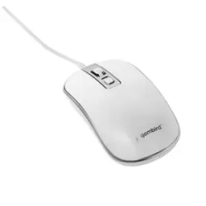 Gembird MUS-4B-06-WS Mouse Corded Optical White, Silver 4 Buttons 800 dpi, 1000 dpi, 1200 dpi