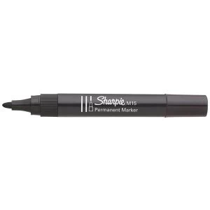 Sharpie M15 Permanent Marker Bullet Tip 1.8mm Line (Black) Pack of 12 Pens