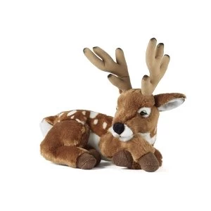 Living Nature 28cm Plush Soft Toy Lying Deer with Antlers