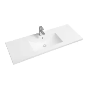 Limoge Mid-edge Ceramic 121Cm Inset Basin With Scooped Bowl