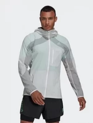 adidas Adizero Marathon Jacket, White/Grey, Size XL, Men
