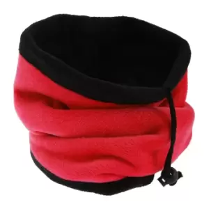 FLOSO Womens/Ladies Multipurpose Fleece Neckwarmer Snood / Hat (One Size) (Red)