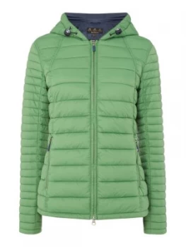 Barbour Heavenfield Quilted Short Coat With Hood Green